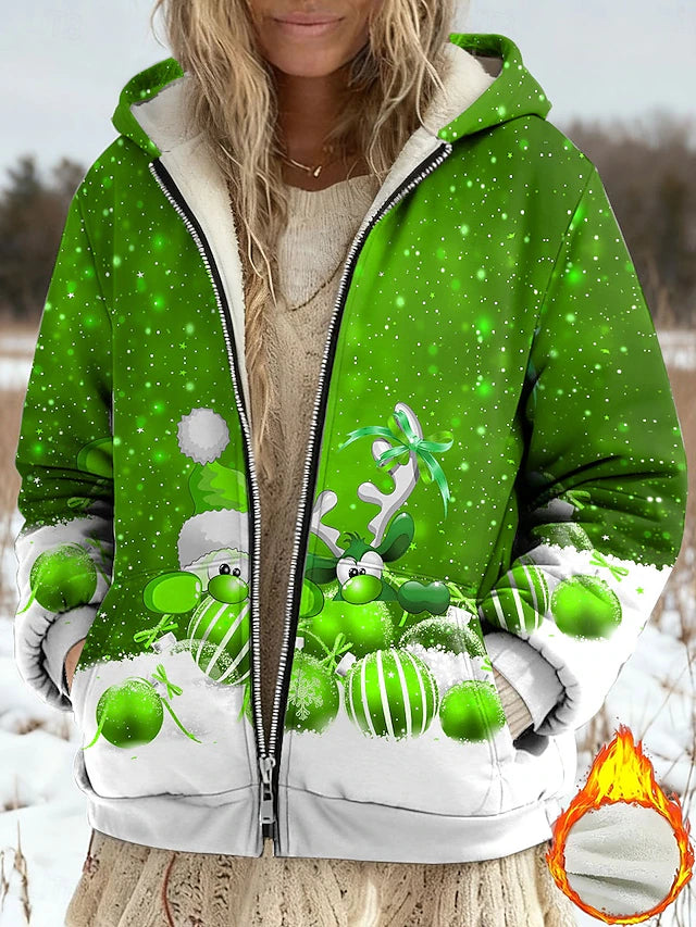 Giacca invernale natalizia con pelo interno